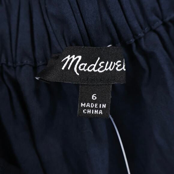 NWT Madewell Square-Neck Puff-Sleeve Babydoll Mini Dress In Navy Blue Size 6 - Picture 7 of 8